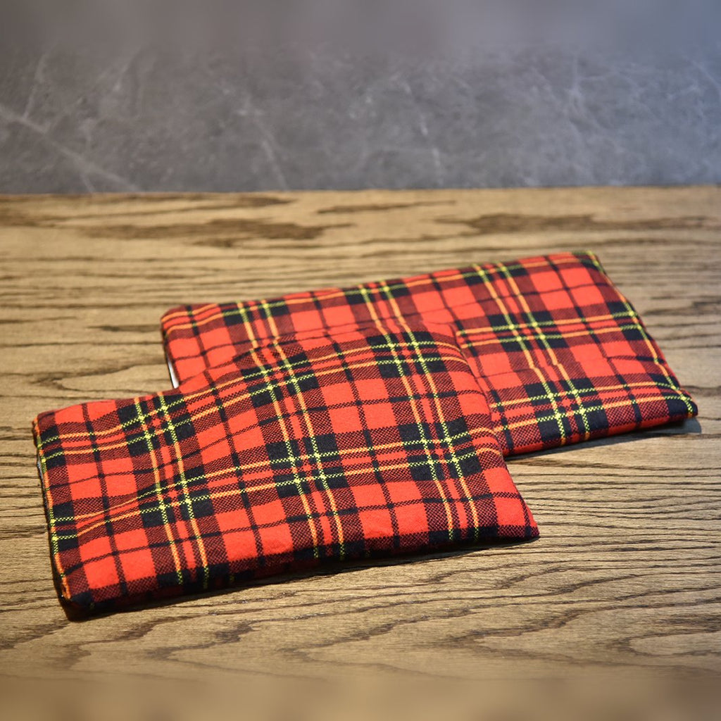 Two handmade red bean warming packs