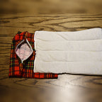 Red bean warming pack with its cover opened